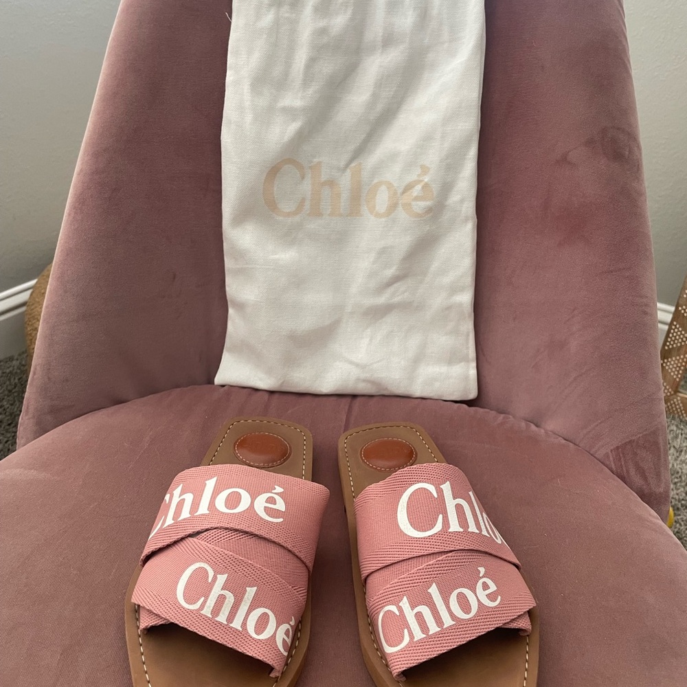 Chloé Woody Pink Slide Sandals - Picture 4 of 7